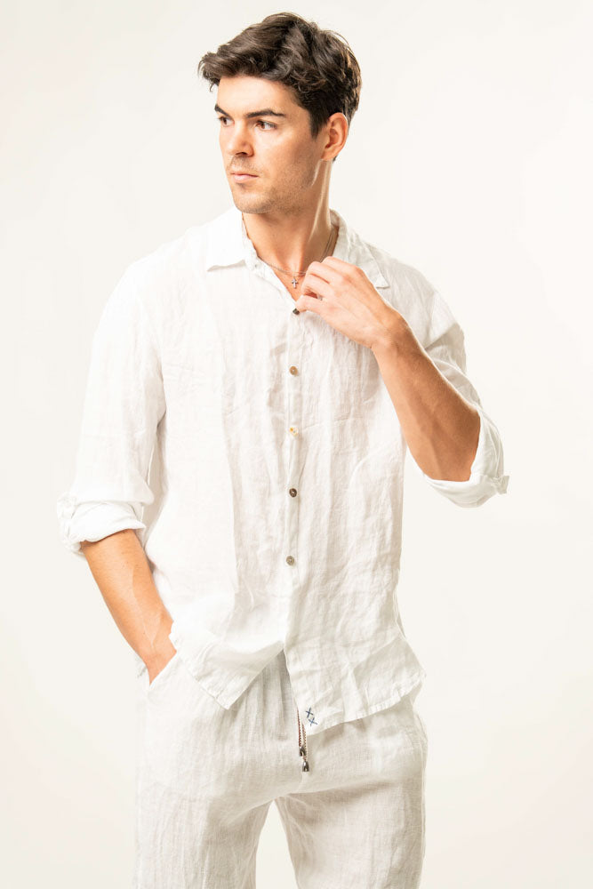 Camicia manica lunga  100% Lino