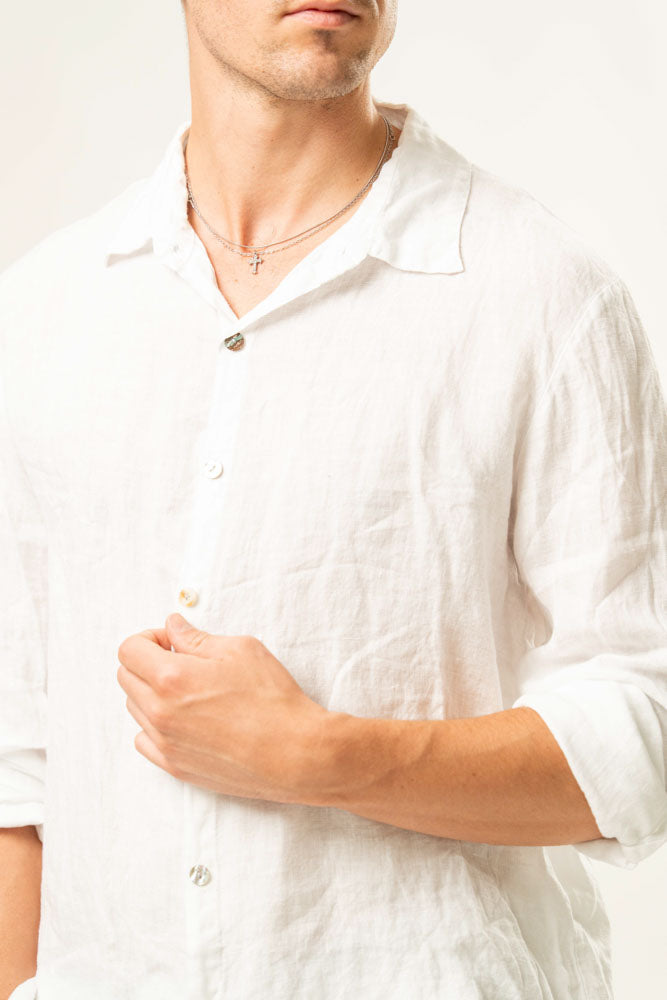 Camicia manica lunga  100% Lino