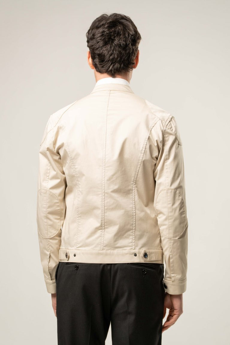 Giubbino con tasche multiple e colletto a listino - colore PANNA
