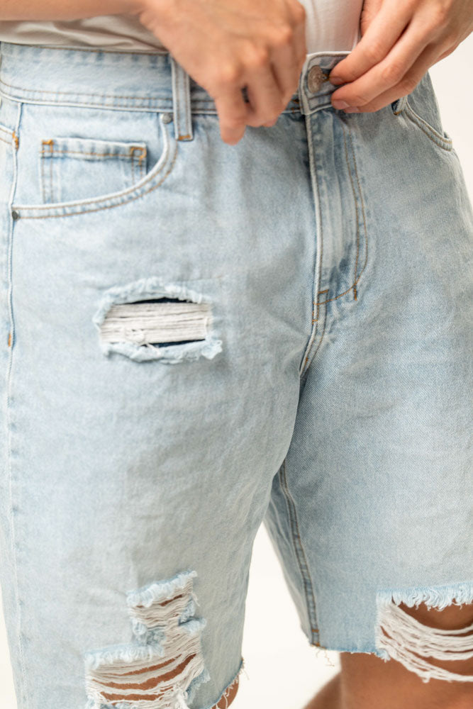Jeans corto 100% cotone