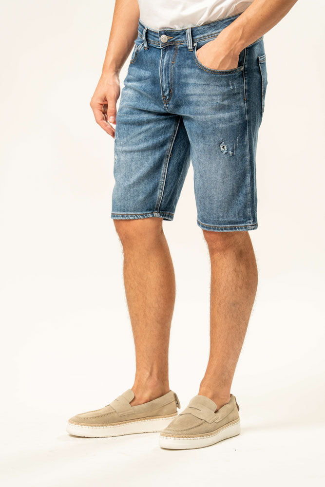 Jeans corto 100% cotone