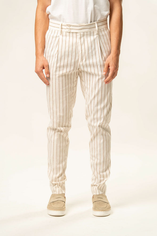 Pantalone a Righe 100% Cotone