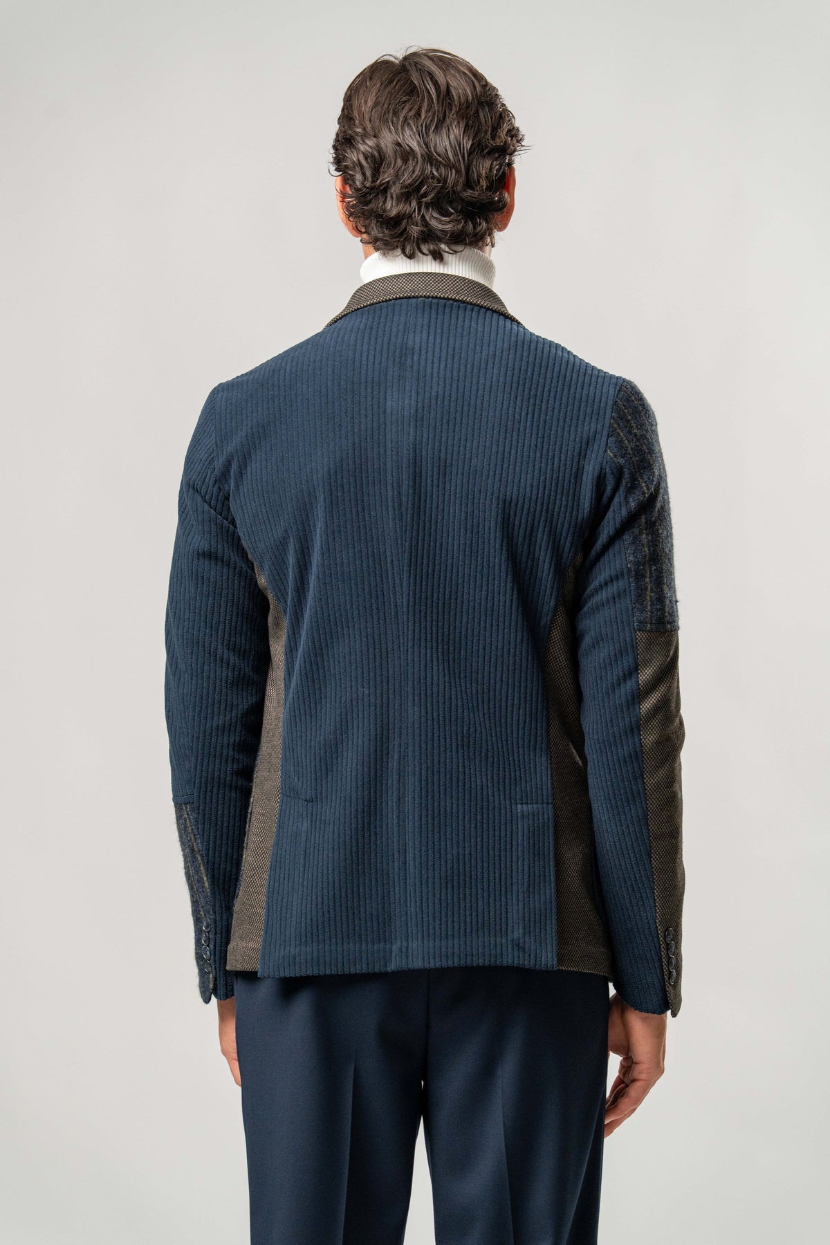 Giacca Uomo Patchwork Blu e Marrone