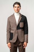 Giacca Uomo Patchwork Marrone e Nero