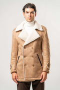Giaccone Uomo Ecomontone Cammello con Interno Teddy Bianco