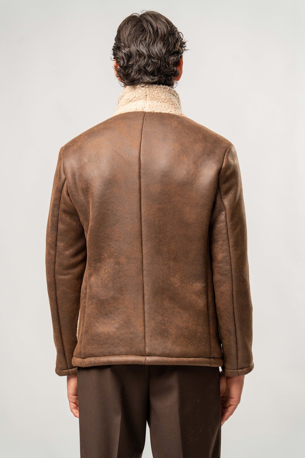 Giacca Uomo Ecomontone Marrone con Interno Teddy