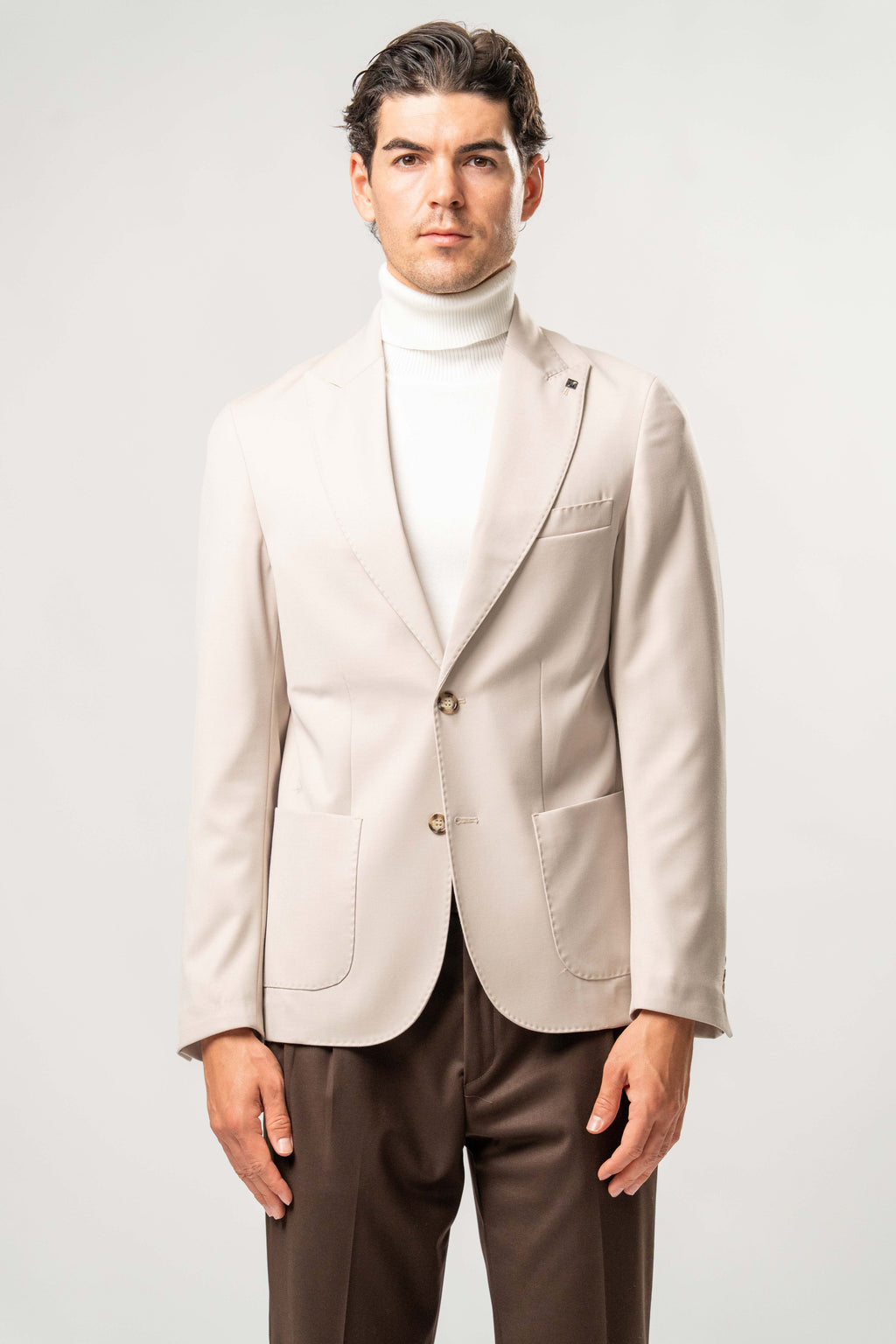 Giacca Uomo Monopetto Panna Elegante