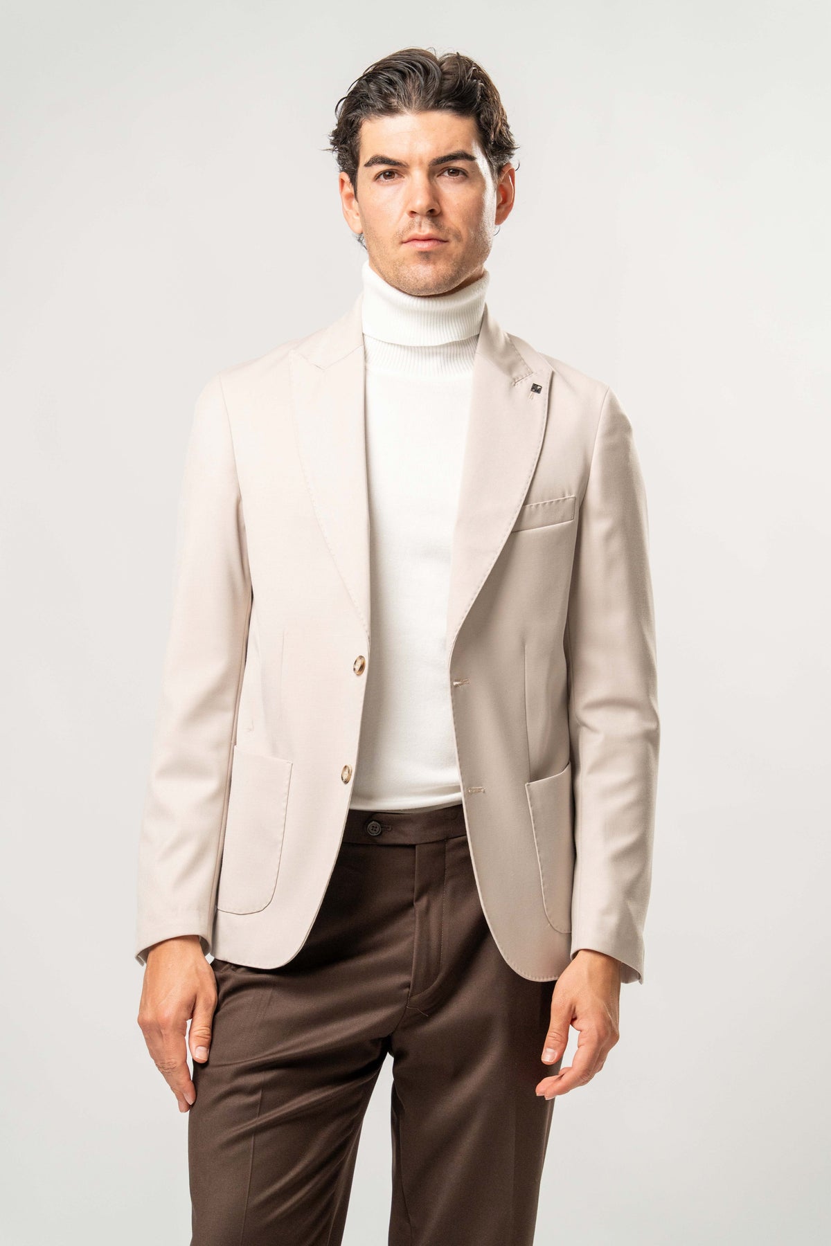 Giacca Uomo Monopetto Panna Elegante