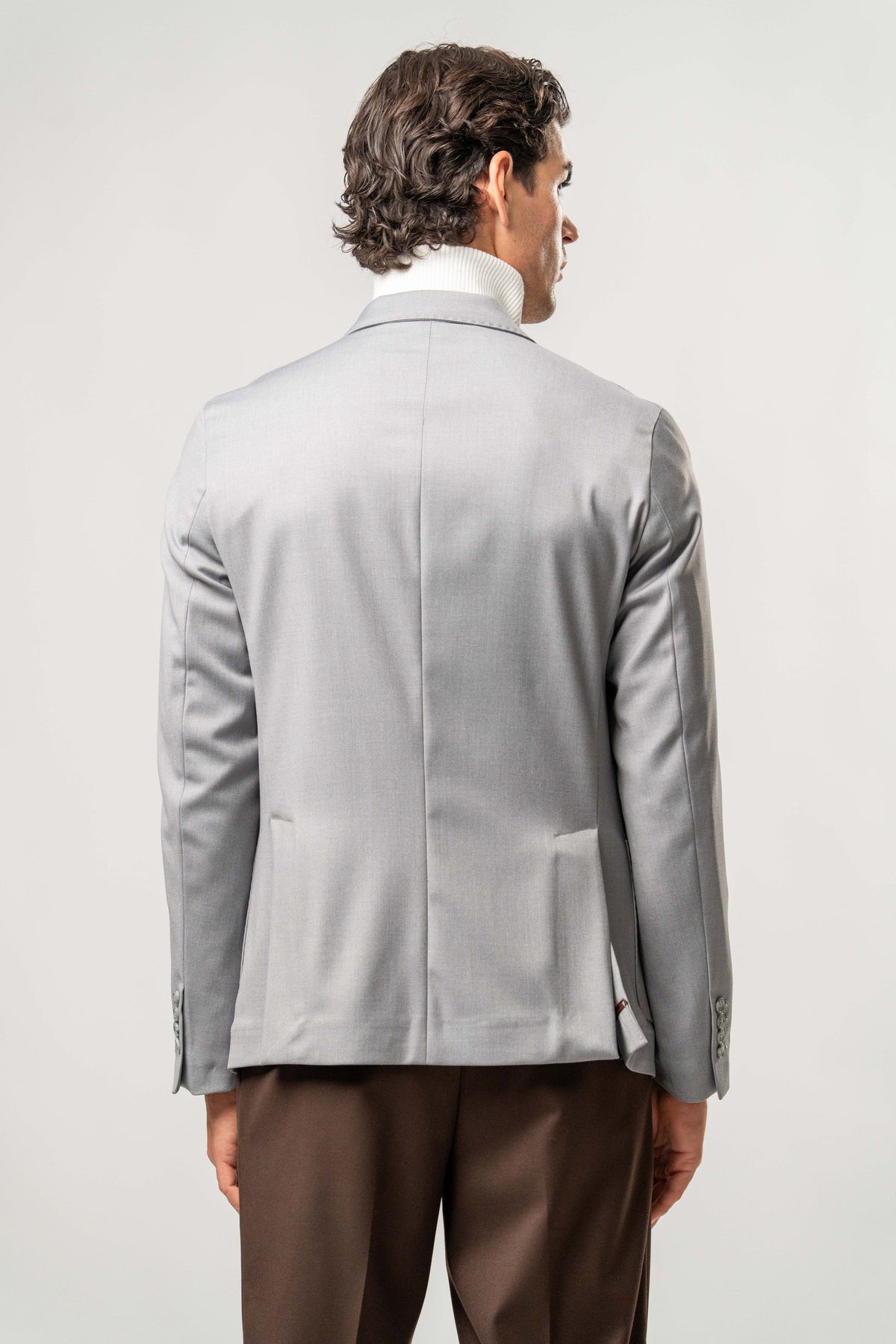 Giacca Uomo Monopetto Grigio Chiaro Elegante