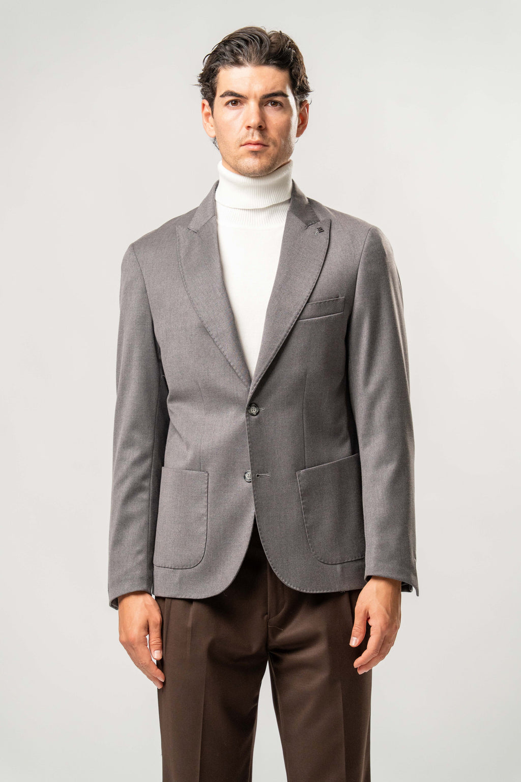 Giacca Uomo Monopetto Grigio Scuro Elegante