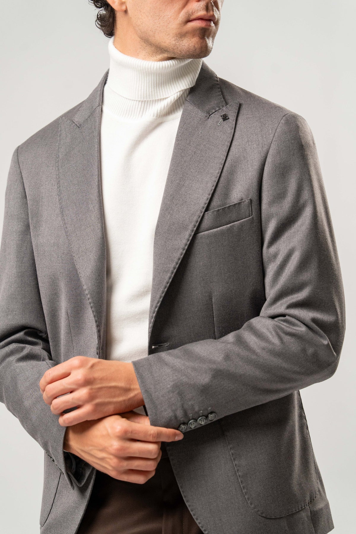 Giacca Uomo Monopetto Grigio Scuro Elegante