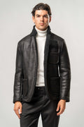 Giacca Uomo Ecomontone Nero con Interno Teddy
