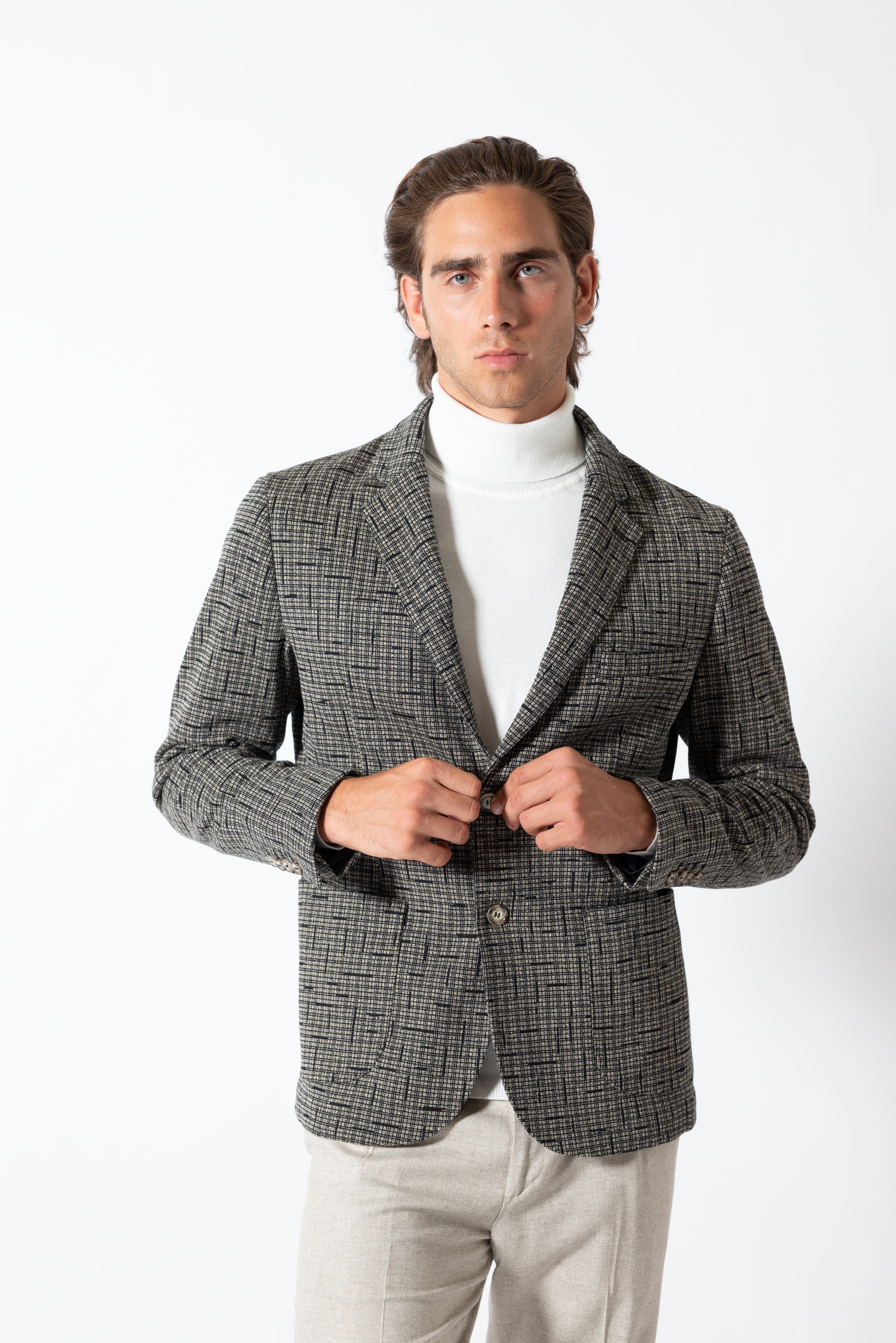 Giacca Jacquard Punto Milano – Karl Mommoo