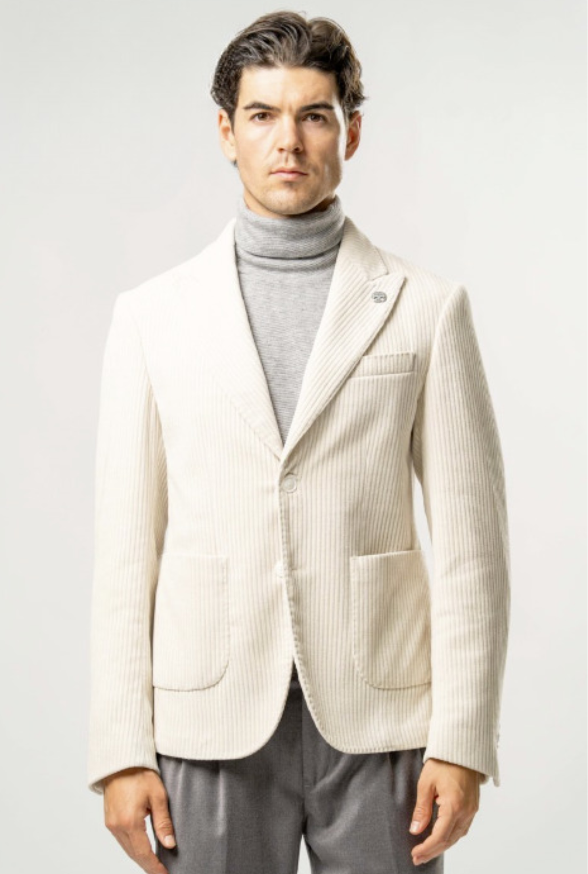 Giacca in Velluto Uomo – Panna
