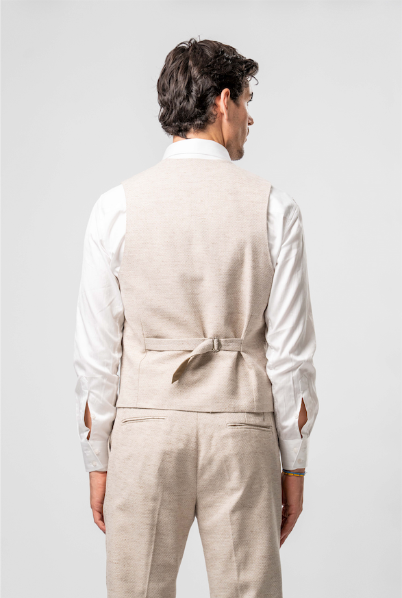 Gilet Uomo Doppiopetto Beige