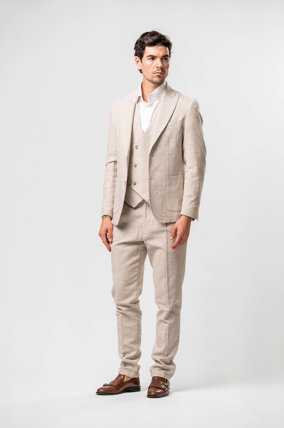 Gilet Uomo Doppiopetto Beige