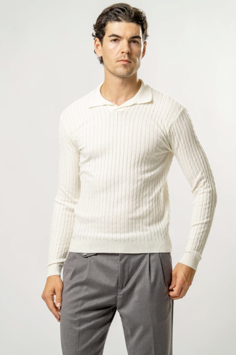 Maglia Polo Derby Uomo – Panna