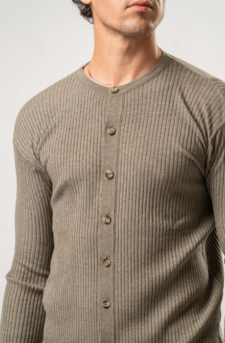 Maglia Uomo con Bottoni – Tortora