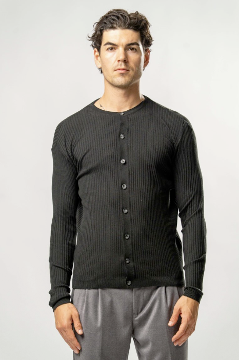 Maglia Uomo con Bottoni – NERO