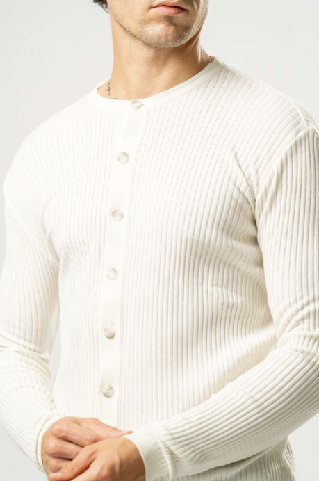 Maglia Uomo con Bottoni – panna