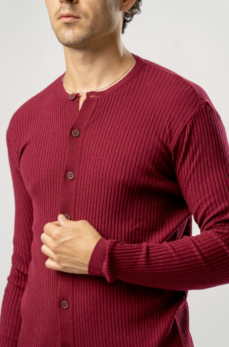Maglia Uomo con Bottoni – rosso