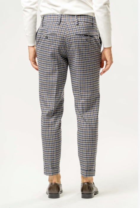 Pantalone Classico Uomo a Quadri – Blu