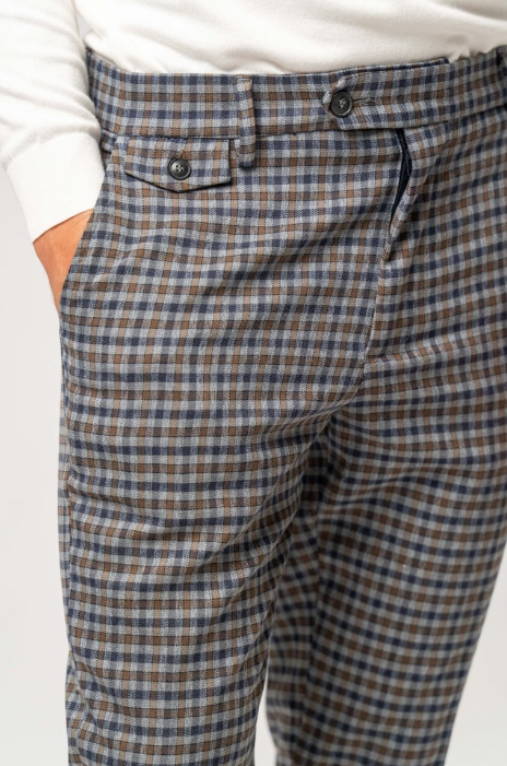 Pantalone Classico Uomo a Quadri – Blu