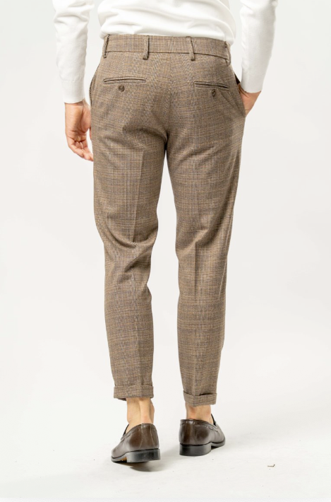 Pantalone Classico Uomo a Quadri – beige