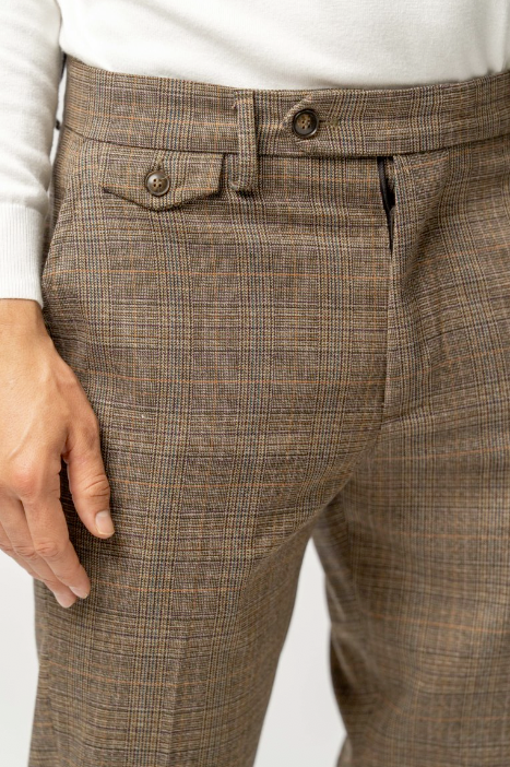 Pantalone Classico Uomo a Quadri – beige