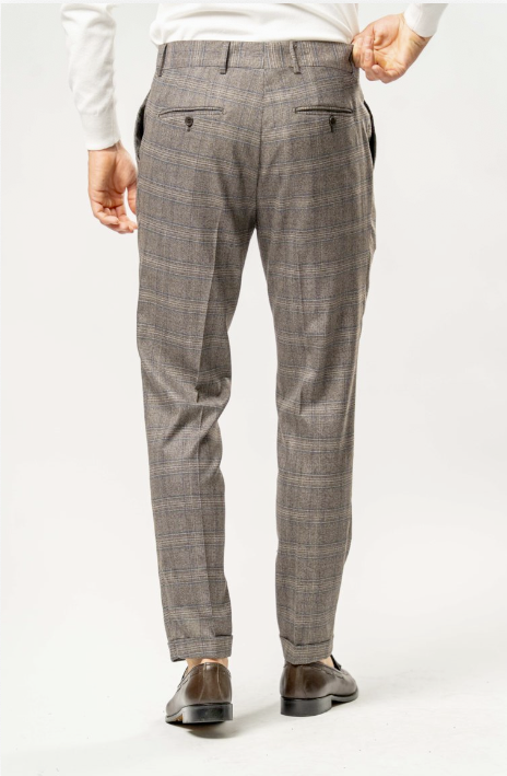 Pantalone Classico Uomo a Quadri Pences – grigio