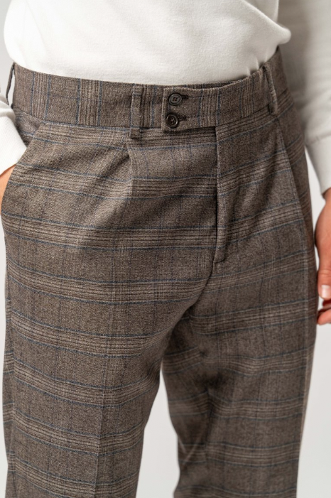 Pantalone Classico Uomo a Quadri Pences – grigio
