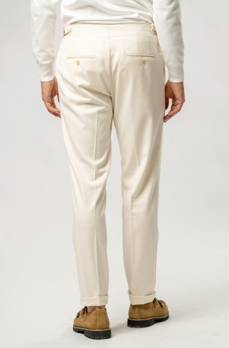 Pantalone Uomo con Pinces e Stringenti –BURRO