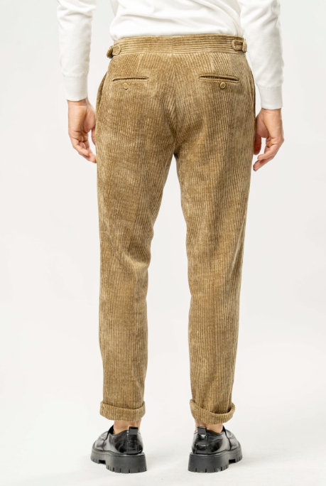 Pantalone Uomo in Velluto a Coste Larghe – SENAPE