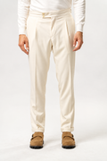 Pantalone Uomo con Pinces e Stringenti –BURRO