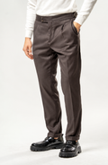Pantalone Uomo con Pinces e Stringenti –MORO